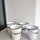 Set of 4 Vintage White Enamel Bucket Planter: 1970s EMO Celje Yugoslavia