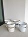 Set of 4 Vintage White Enamel Bucket Planter: 1970s EMO Celje Yugoslavia