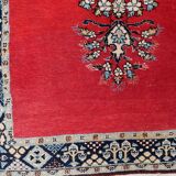 Tapis vintage fait main Tabriz 80 x 126 cm laine rouge vif - 1C1048