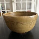 Stoneware salad bowl signed jg