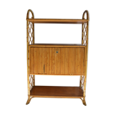 1950's rattan bar shelf