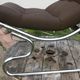 Chair tubular in Brown velvet of the 1970s