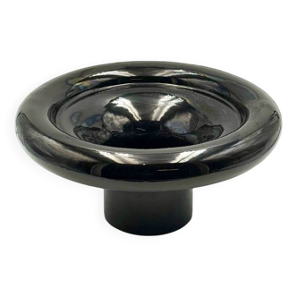 Vintage 70s Gabbianelli Centerpiece – Black Postmodern Ceramic Bowl