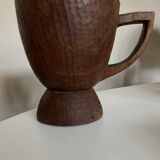 Midcentury Cubist XXXL Cup in West African Monoxyl Wood