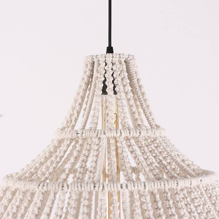 Macrame Pendant Light,Bohemian Hanging Lamp, Wicker Lamp,Light Fixture