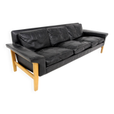 Scandinavian 3-seater leather sofa, Ulferts, Sweden, 1960