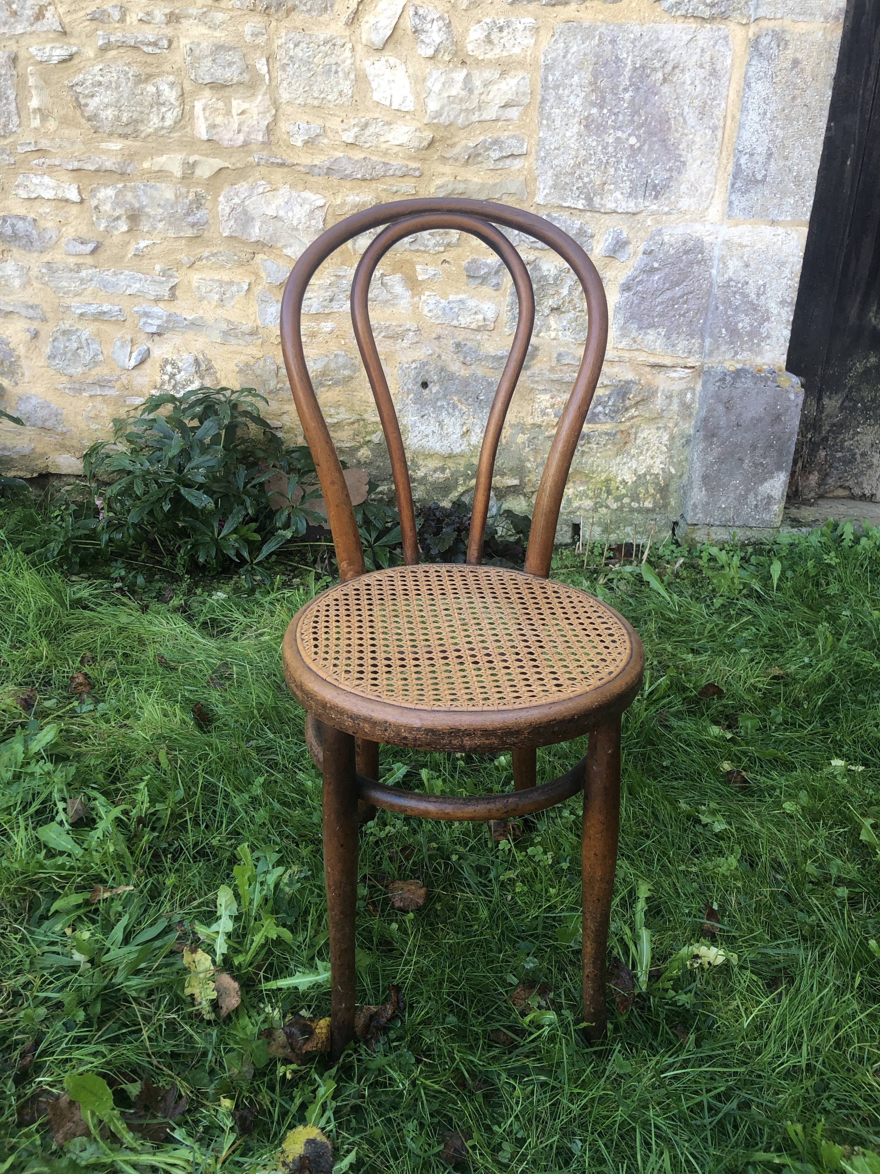 Caned bistro chair