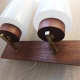 Wall lamp in teak wood and glass