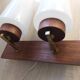 Wall lamp in teak wood and glass