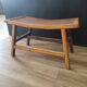 Vintage Asian stool or footrest in honey bamboo and brown rattan