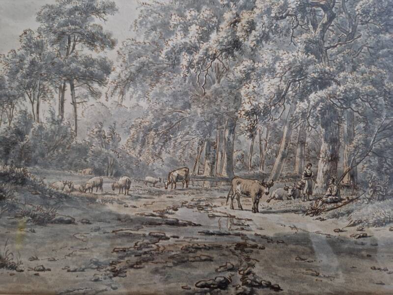 Jacobus Theodorus Abels (1803-1866) - Brown ink drawing on paper