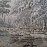 Jacobus Theodorus Abels (1803-1866) - Brown ink drawing on paper