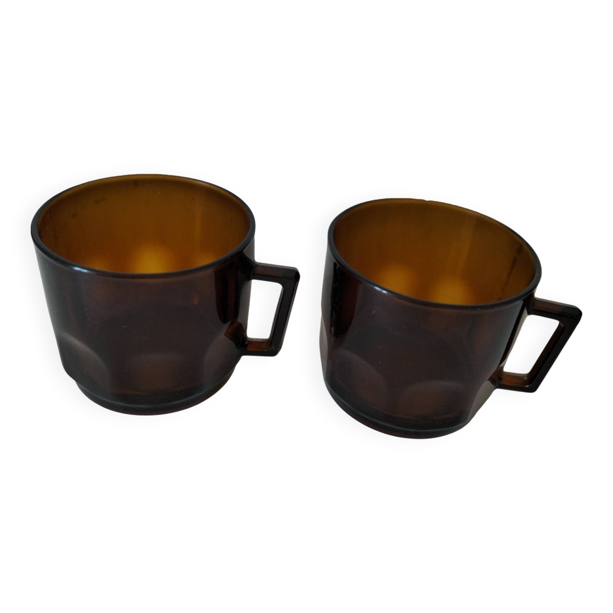 Set of 2 vintage pressed glass cups