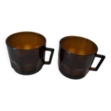 Set of 2 vintage pressed glass cups