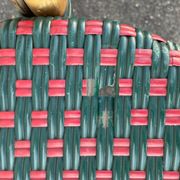 Pair of bistro chairs in bamboo and two-tone weaving