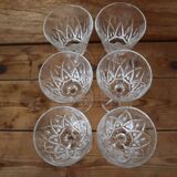 Set of 6 Arlequin white wine glasses in Reims crystal glass 1950