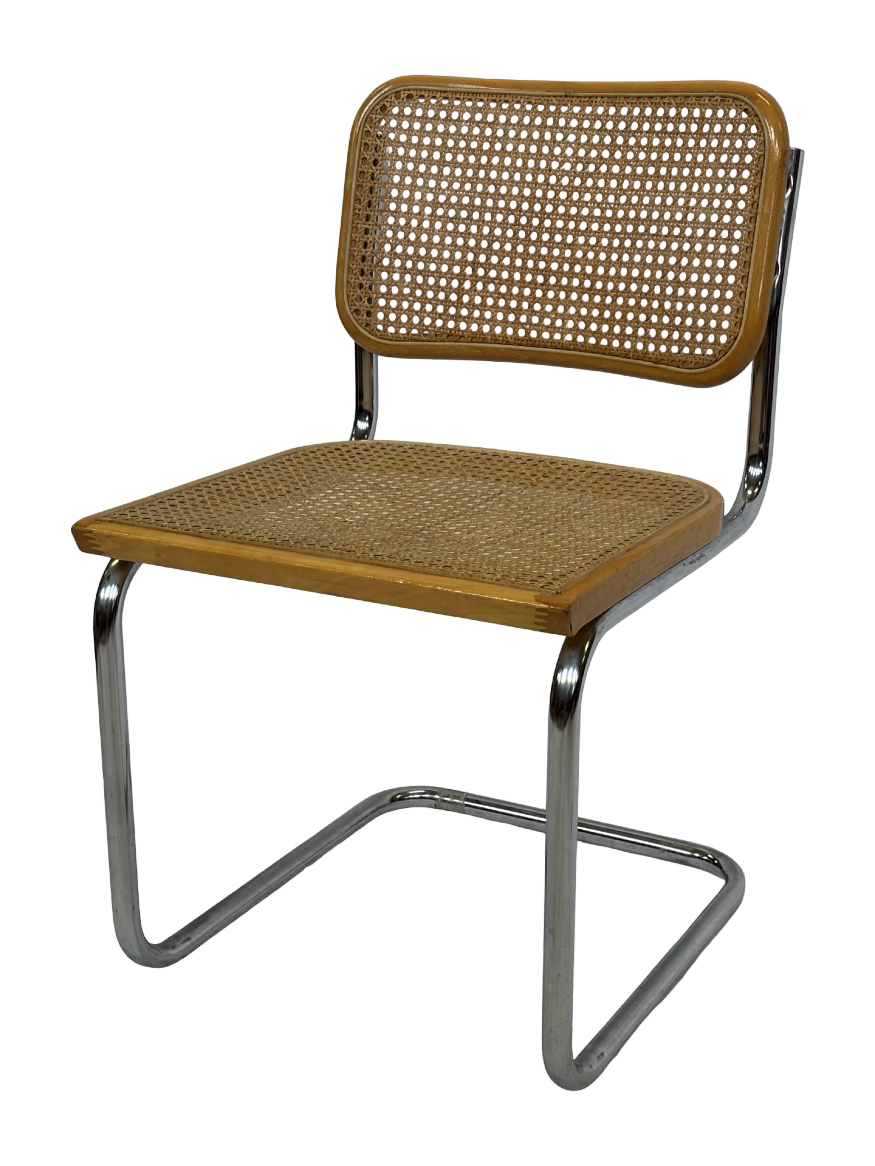 Set of 4 chairs Cesca B32 designed by Marcel Breuer design made in Italy