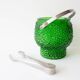 Vintage Green Set of 6 Cocktail bubble glasses, ice bucket and ice clamps