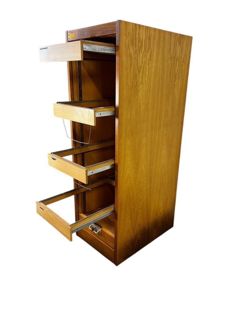 Vintage curtain wardrobe / archive cabinet with file supports