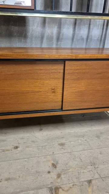 Vintage mid-century modern hallway coat rack with mirror by Alfred Hendrickx for Belform, Belgium, 190 × 80 × 30 cm