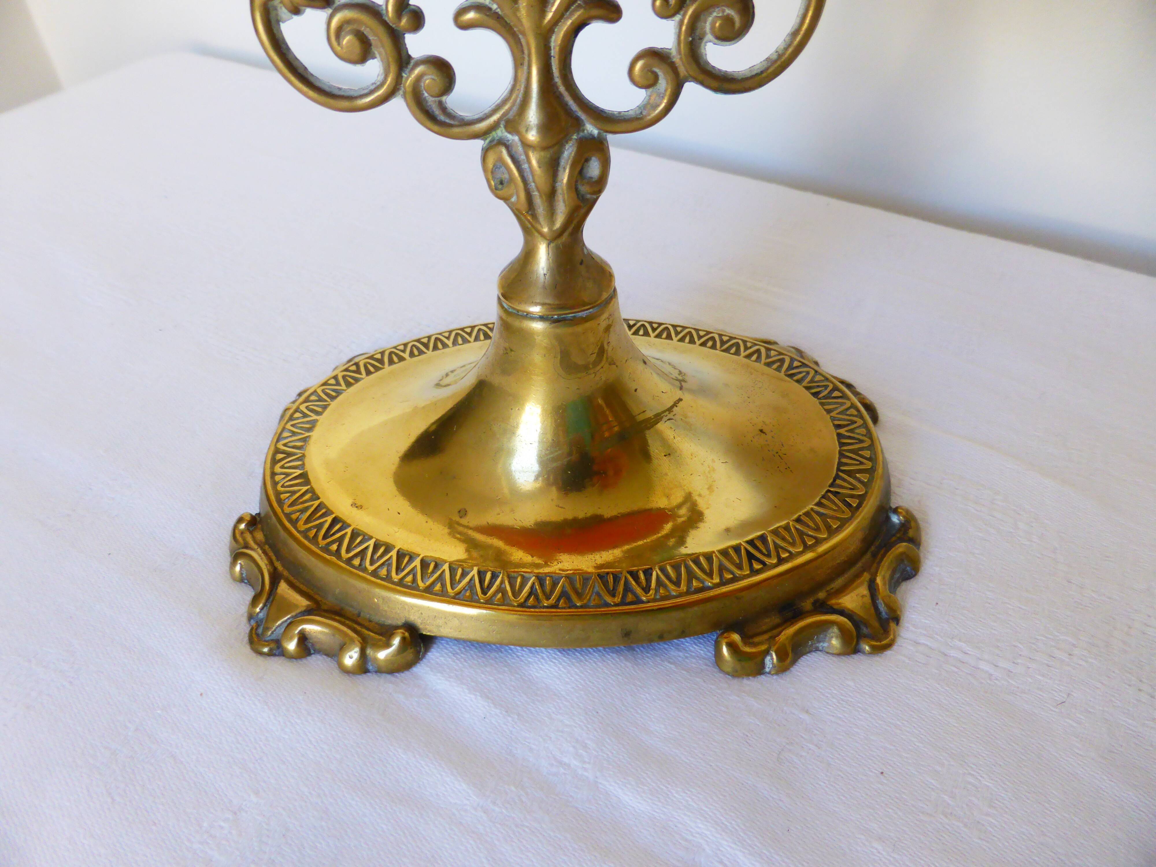 Brass table psyche mirror  17x21xcm