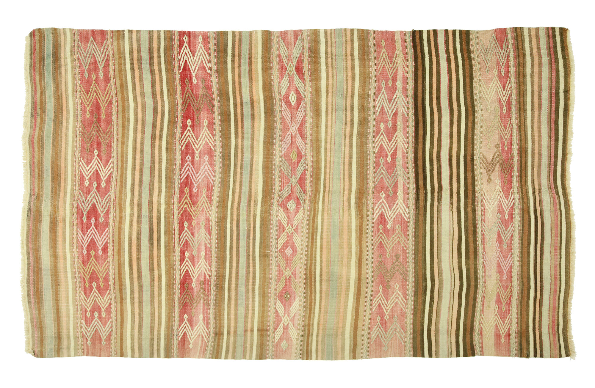 Anatolian handmade kilim rug 237 cm x 130 cm