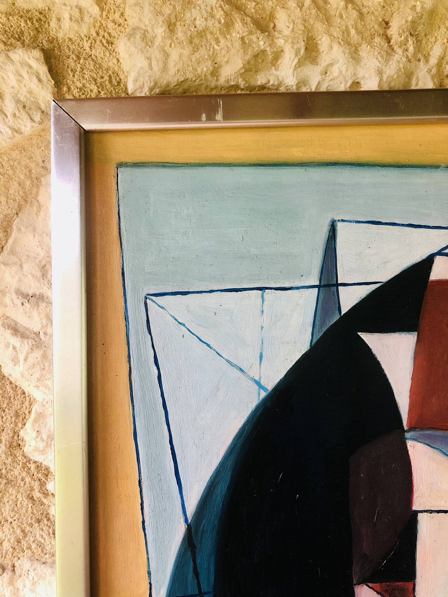 Vintage abstract painting, signed, circa 70's/80's