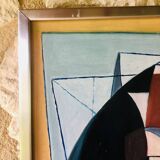 Vintage abstract painting, signed, circa 70's/80's