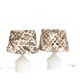 A pair of bedside lamps, porcelain base, Unterweisbach, Germany, 1970s.