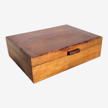 Boîte en bois ancienne couture 36x26cm
