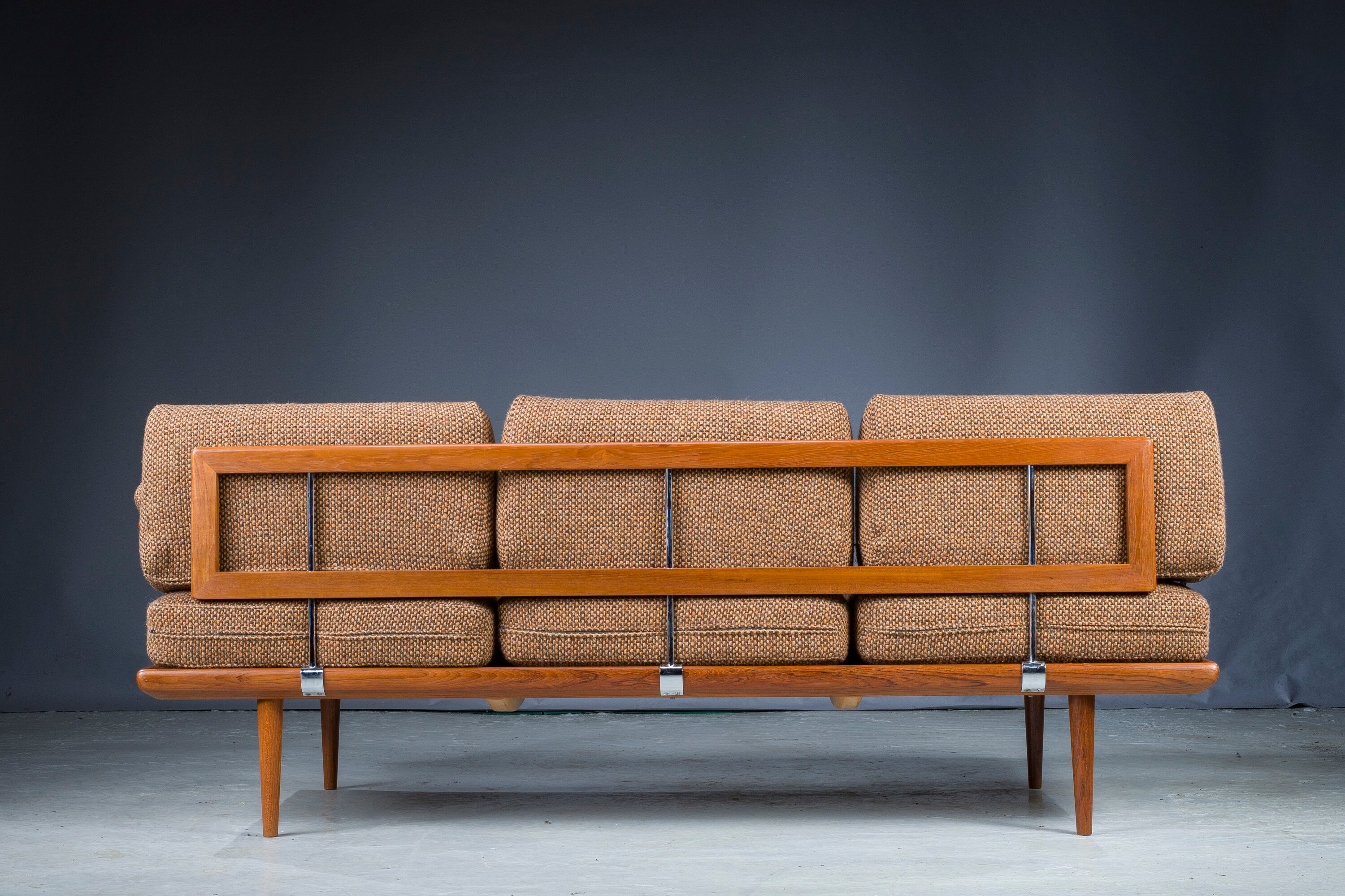 Danish Teak Fd 417 3 Seats Sofa Model Minerva by Peter Hvidt and Orla Molgaard-Nielsen for France &