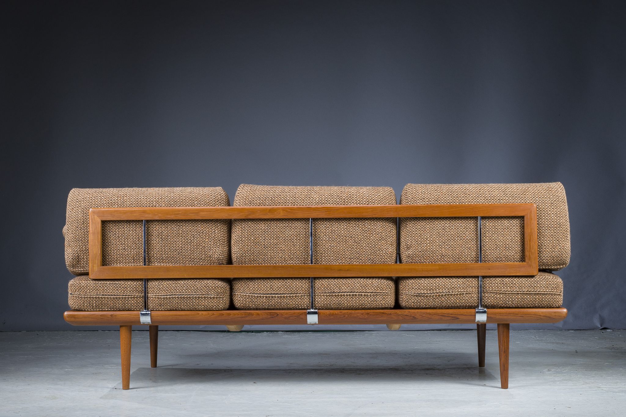 Danish Teak Fd 417 3 Seats Sofa Model Minerva by Peter Hvidt and Orla Molgaard-Nielsen for France &