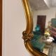 Antique Oval Wall Mirror Gold Leaf Wood Louis XV Style Pediment