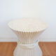 Table low round and white vintage rattan bamboo