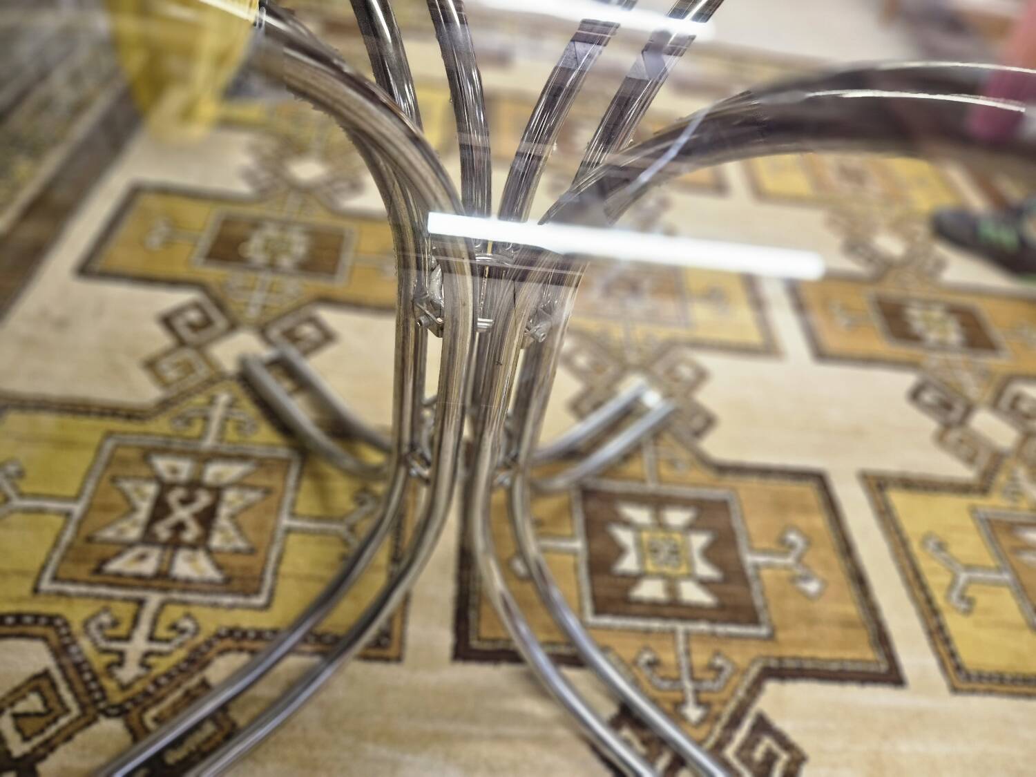 Vintage smoked glass dining table, Italy 1970s