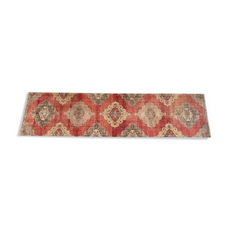 Blush Runner Rug 3x12, Muted Oushak Rug, Turkish Runner Rug, Rugs For Kitchen,  MOON.119