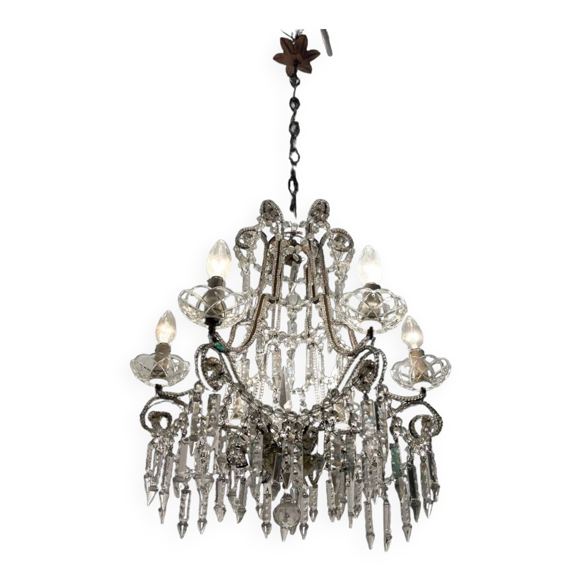 Vintage Crystal Beaded Chandelier