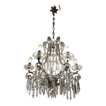 Lustre Vintage en Perles de Cristal