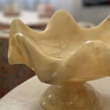 Superb empty pocket cup in white alabaster marble Vintage Italy 1960s