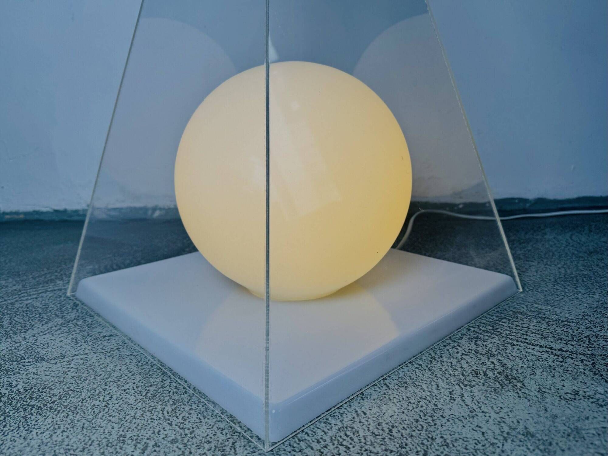 Pyramid & Glass Sphere Table Lamp By Harco Loor For Harco Loor Design, The Netherlands 1980S