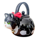 Vintage enamelled metal cat teapot