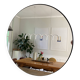 Round mirror, diameter 90 cm, mounted on MDF panel, black tinted frame