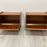 Pair of 1960s bedside tables compass feet