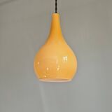 Scandinavian pendant light in honey-colored opaline glass, 1960s