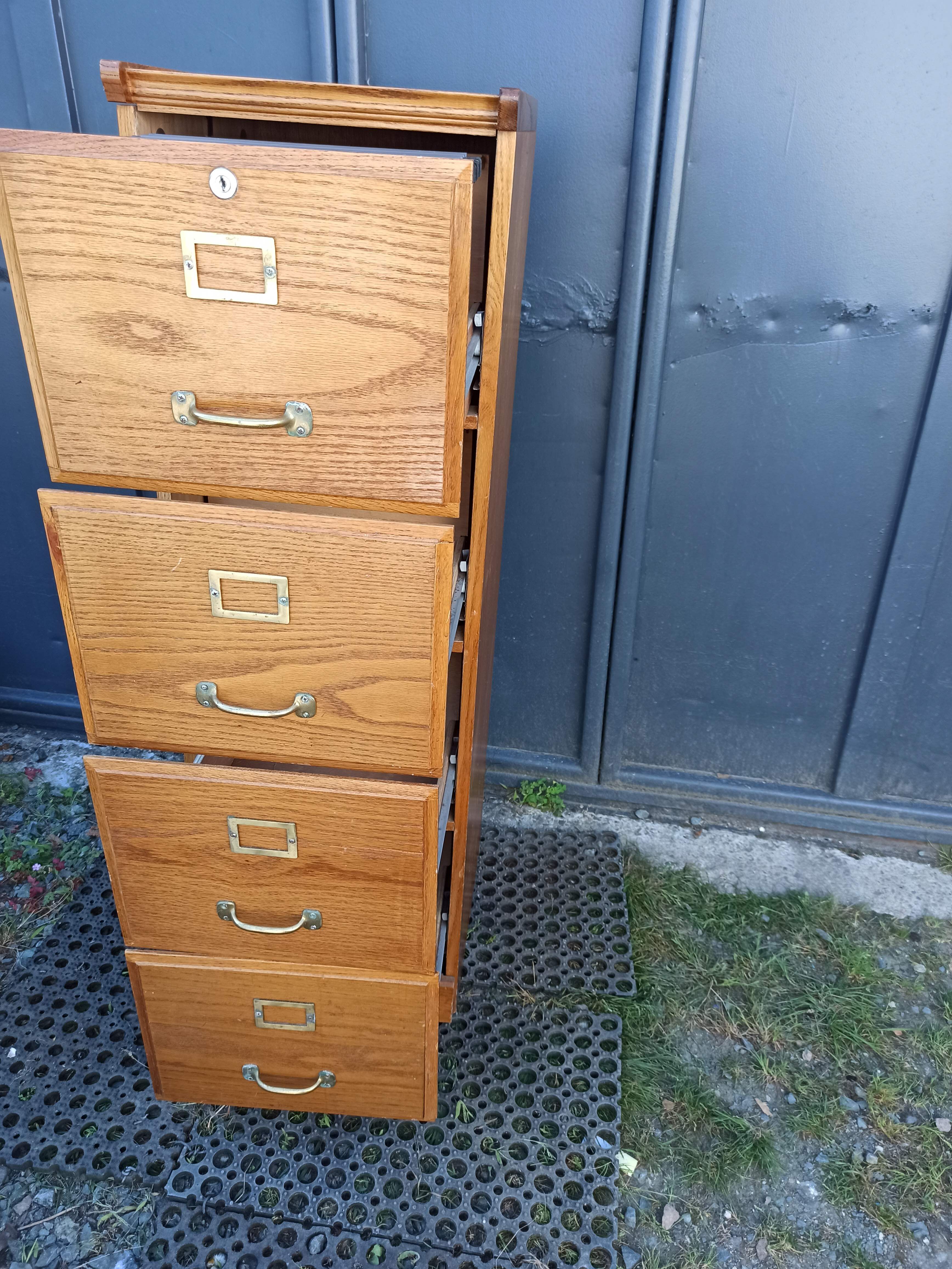 Oak curtain binder notary furniture 4 drawers
