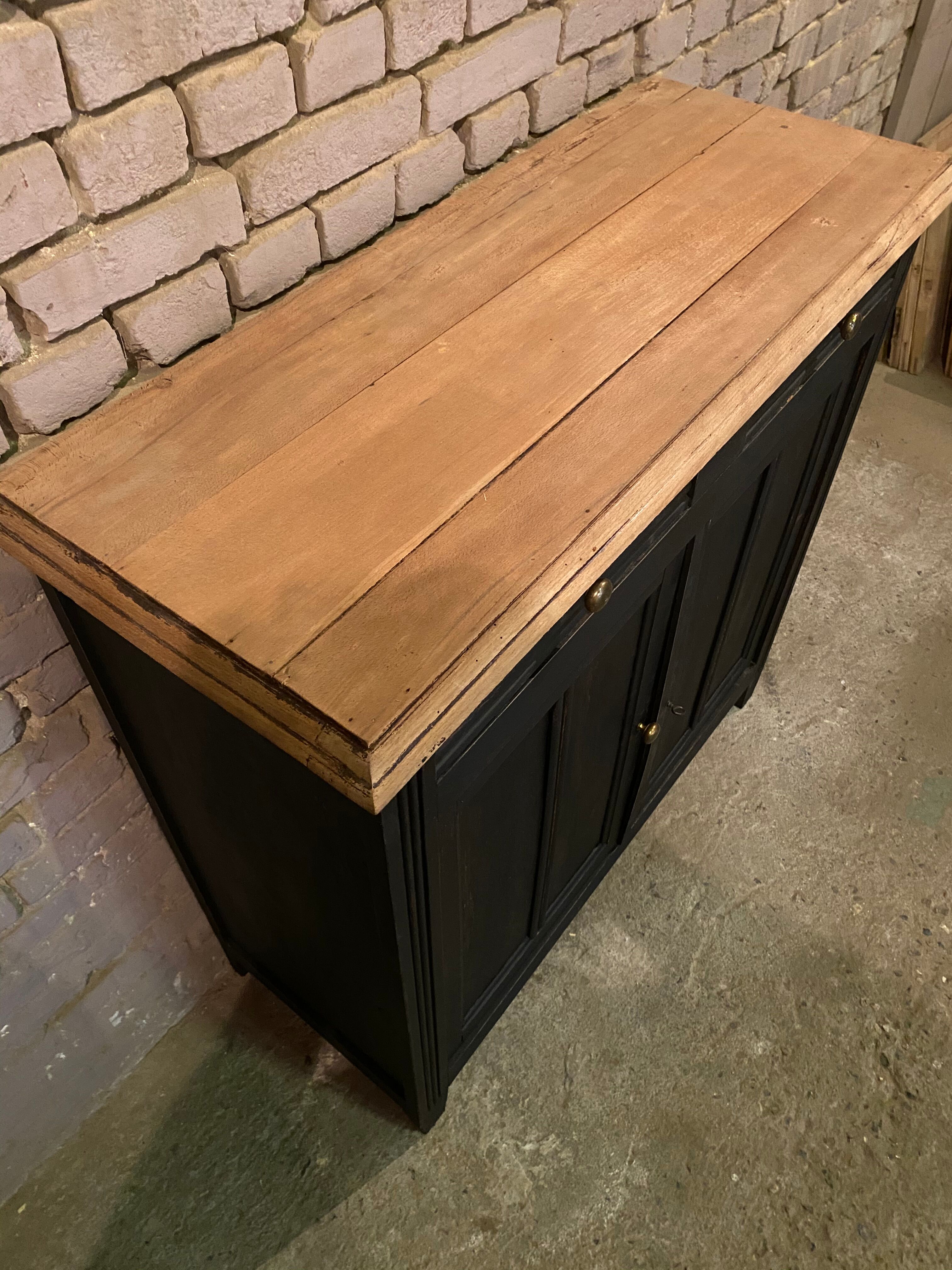 Vintage Parisian black patinated buffet