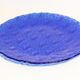 Vintage dark blue decorative plate in glass, Italy, 1960s.