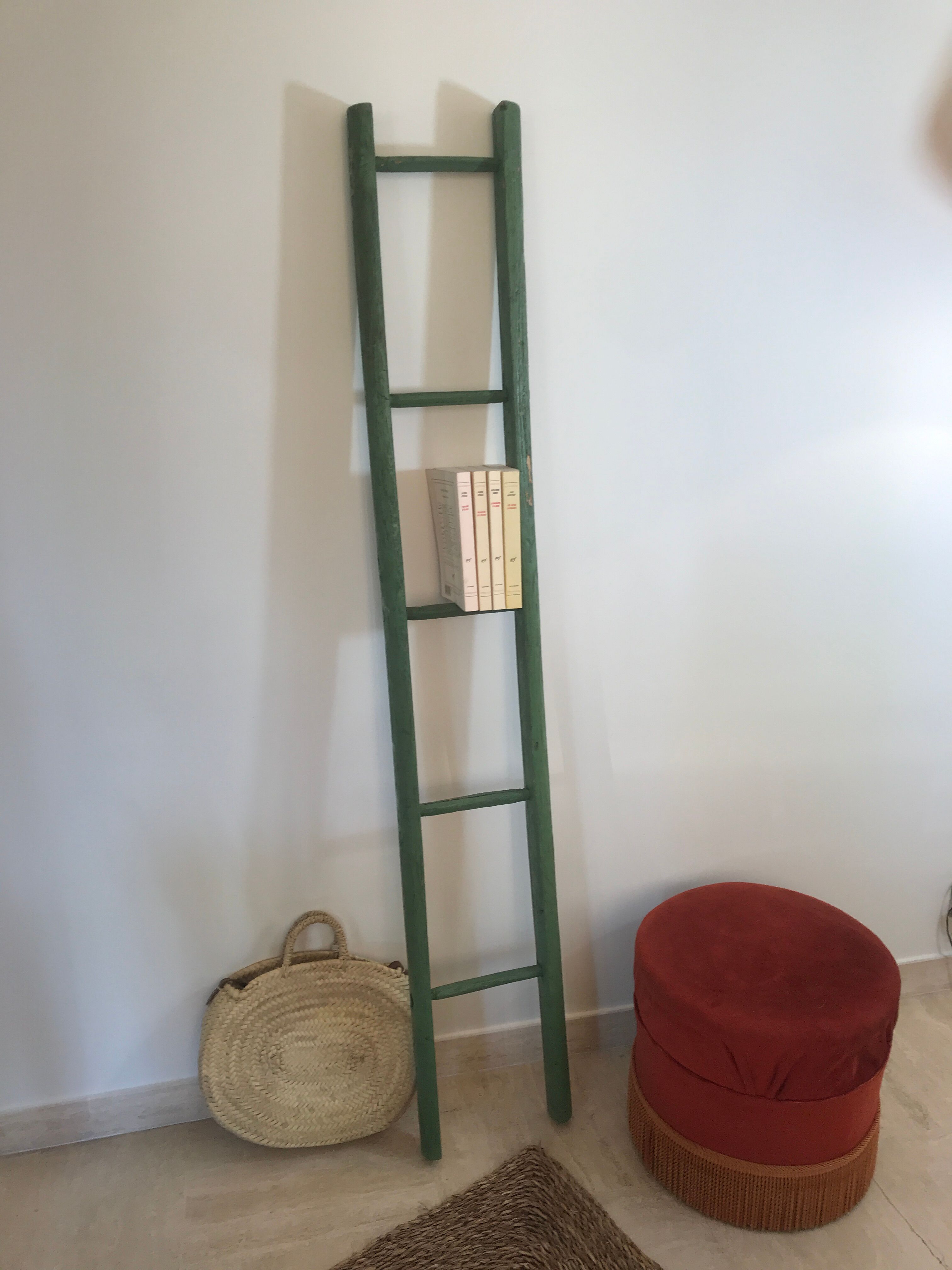 Former small vintage green ladder