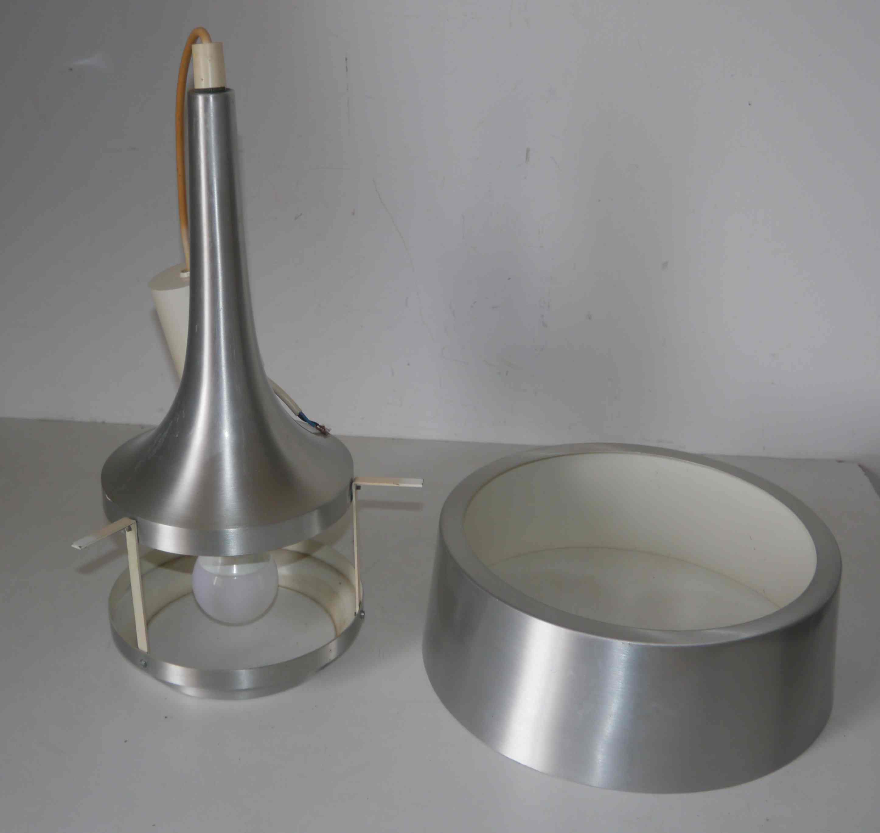 Suspension 70's Scandinavian style brushed aluminum