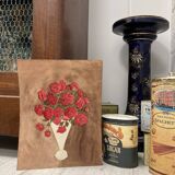 Watercolor with bouquet of roses